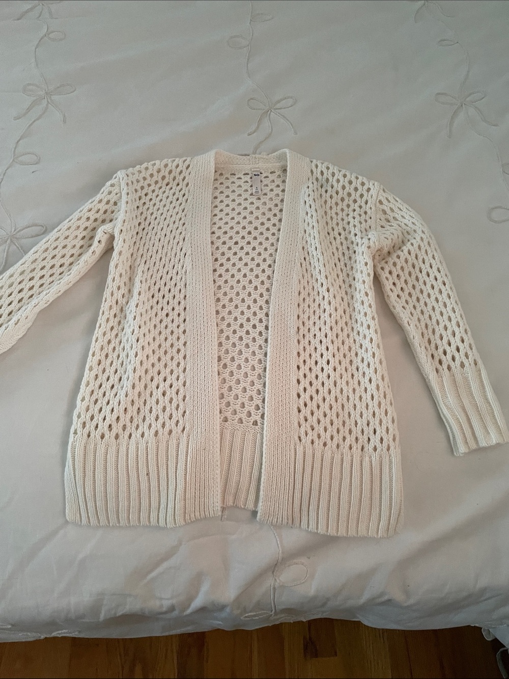 SO Cream Open-Knit Cardigan Sweater